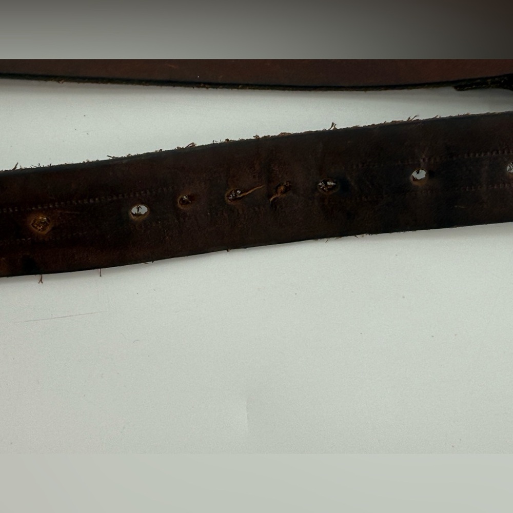 Vintage Men’s Brown Leather Belt 42 - Picture 4 of 9